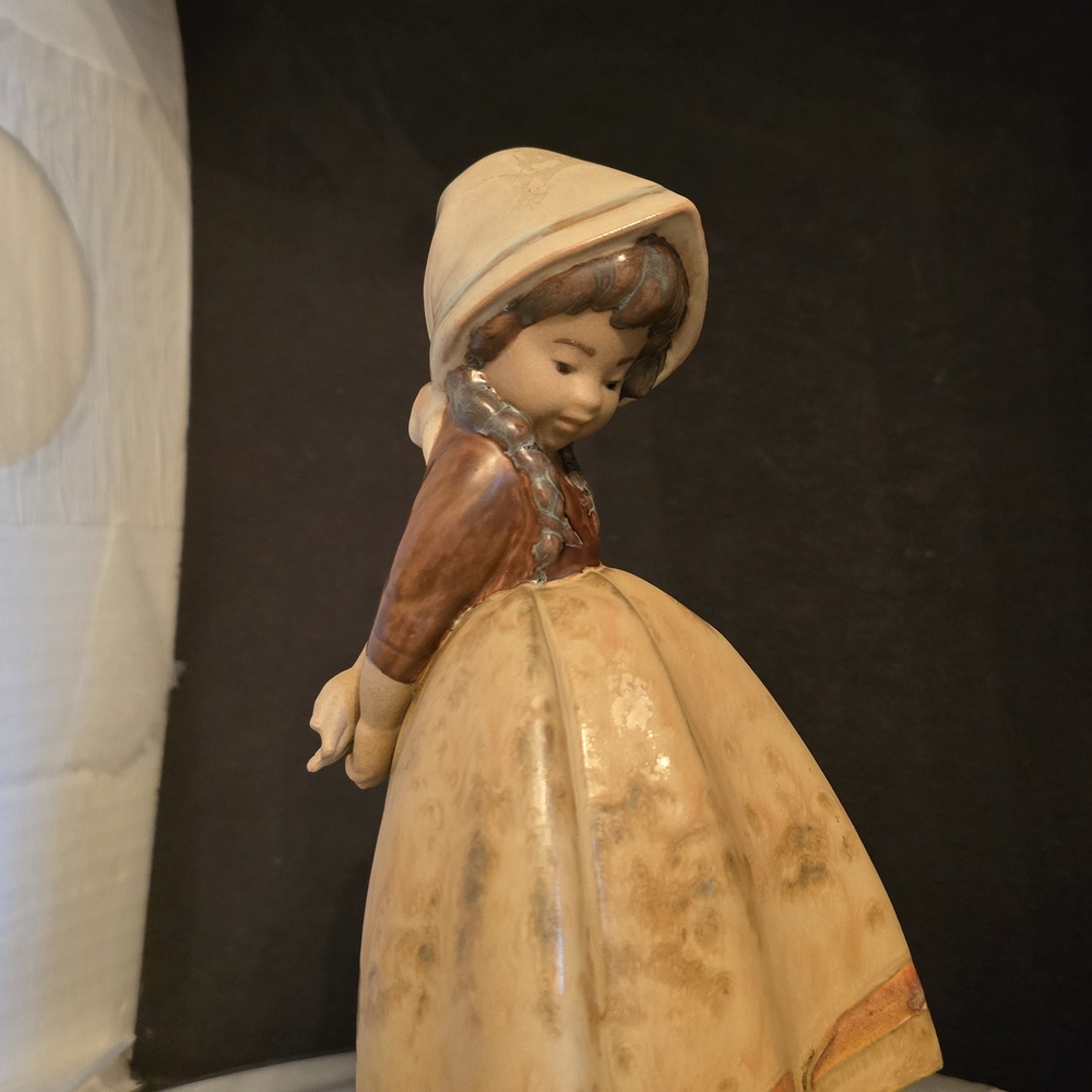 Lladro Cream and Brown Girl Figurine